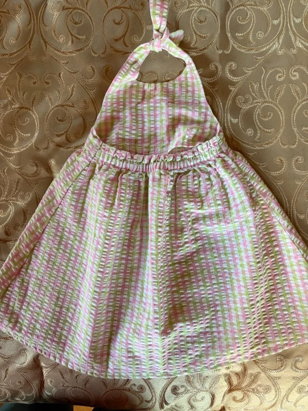 Gymboree, Pink, Green and White Halter dress, Size 12-18 months